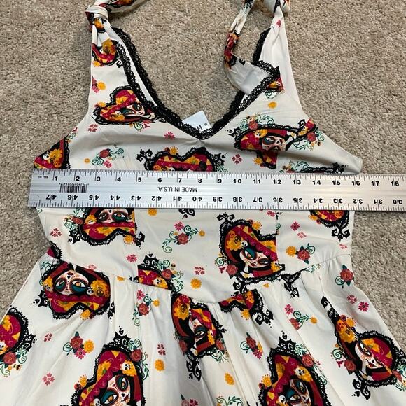 Hot topic The Book Of Life La Muerte print fit and flare dress medium D3 4940 - Picture 2 of 13